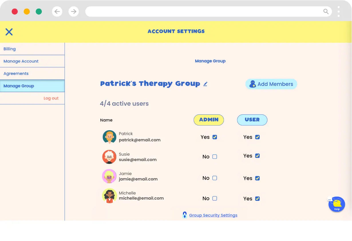 Reviewing the last steps of group setup