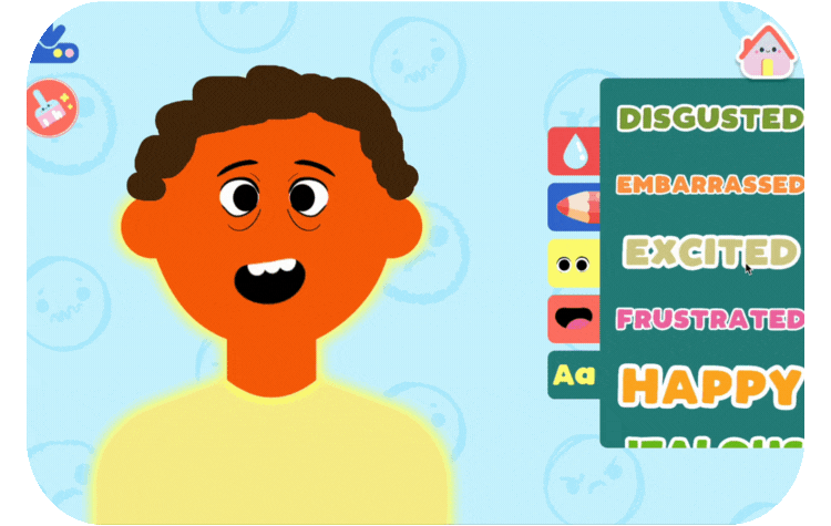 Revisiting the feelings stickers to label the finished face